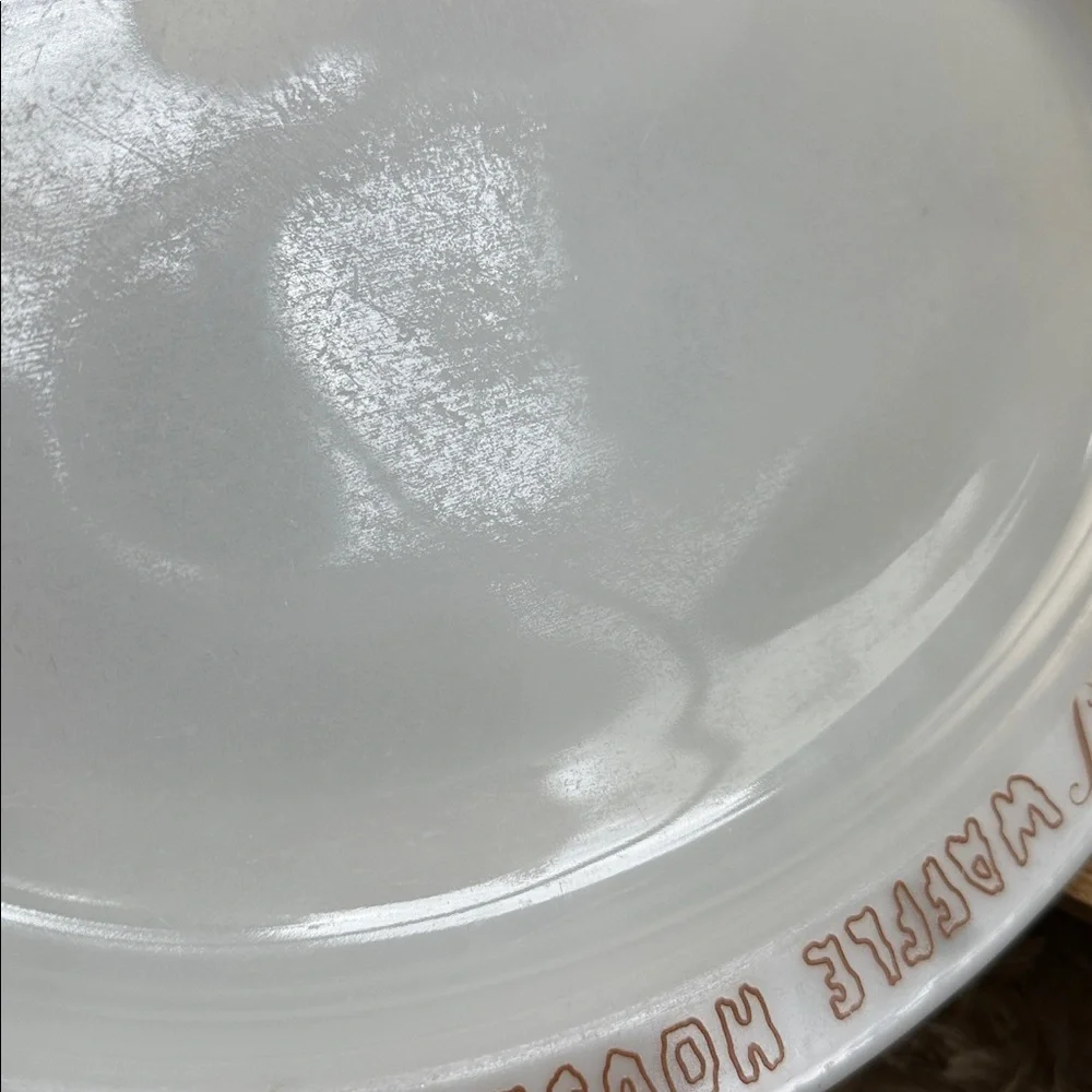 Pyrex Waffle House Vintage Milk Glass Oval Retro Plate *As Is Damaged